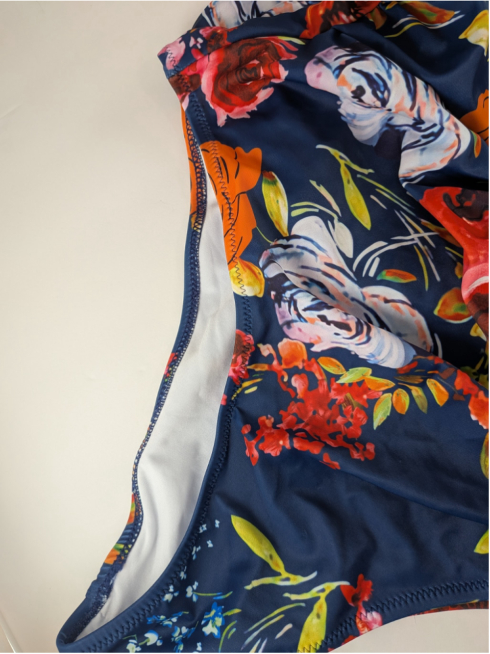 Cupshe Navy Floral One Piece Swimsuit L - Picture 4 of 9
